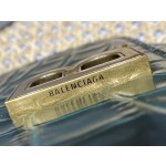 BALENCIAGA 𝘄𝗮𝗹𝗹𝗲𝘁 𝗼𝗻 𝗰𝗵𝗮𝗶𝗻 ▪️ crocodile print green gold buckle