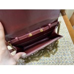 BALENCIAGA 𝘄𝗮𝗹𝗹𝗲𝘁 𝗼𝗻 𝗰𝗵𝗮𝗶𝗻 ▪️ crocodile print burgundy gold buckle