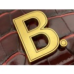 BALENCIAGA 𝘄𝗮𝗹𝗹𝗲𝘁 𝗼𝗻 𝗰𝗵𝗮𝗶𝗻 ▪️ crocodile print burgundy gold buckle