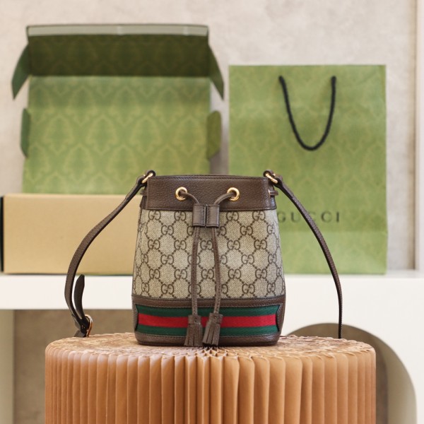 GUCCI 𝐎𝐩𝐡𝐢𝐝𝐚 𝐆𝐆 𝐌𝐢𝐧𝐢 small bucket bag #550620