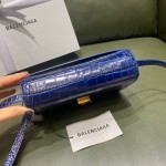 BALENCIAGA 𝘀𝗺𝗮𝗹𝗹 𝗯𝗮𝗴 𝗯𝗮𝗴 crocodile pattern treasure blue gold buckle