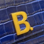 BALENCIAGA 𝘀𝗺𝗮𝗹𝗹 𝗯𝗮𝗴 𝗯𝗮𝗴 crocodile pattern treasure blue gold buckle