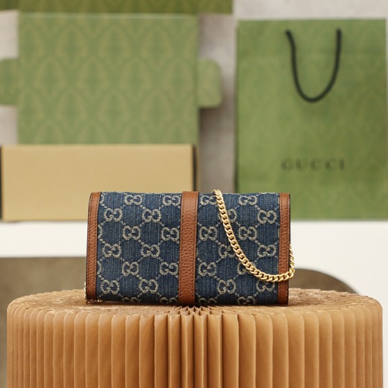 GUCCI 𝙅𝙖𝙘𝙠𝙞𝙚 𝟭𝟵𝟲𝟭 series original leather #652681# denim