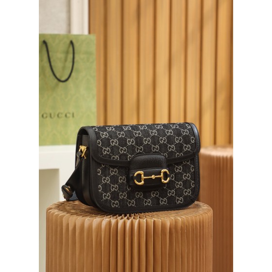 GUCCI 𝟏𝟗𝟓𝟓 𝐃𝐞𝐧𝐢𝐦Black Denim Denim Series #602204