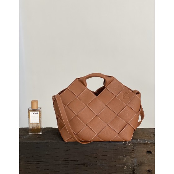 LOEWE Woven Basket Gingham Bag #10118