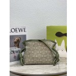 LOEWE Mini Anagram jacquard and calfskin Flamenco clutch
