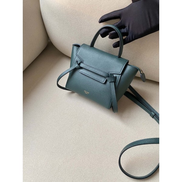 𝐂𝐞𝐥𝐢𝐧𝐞 𝐛𝐞𝐥𝐭 𝐩𝐢𝐜𝐨 𝟏𝟔𝐜𝐦 Grained Calfskin Bag