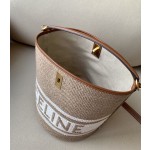 𝐂𝐞𝐥𝐢𝐧𝐞 BUCKET 16 bag in jacquard and calfskin