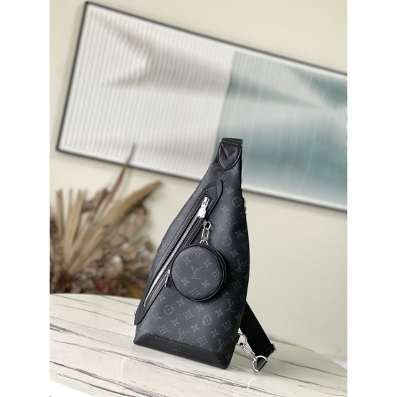 𝐋𝐎𝐔𝐈𝐒 𝐕𝐔𝐈𝐓𝐓𝐎𝐍 M30936 Black Flower Duo Shoulder Bag Stitching