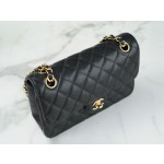 𝐂𝐇𝐀𝐍𝐄𝐋 Classic Flap France 🇫🇷 𝐇𝐚𝐚𝐬Original Lychee Ball Pattern 🐂 Classic Flap Bag Gold Buckle Small Black 🖤