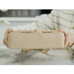 𝐂𝐇𝐀𝐍𝐄𝐋 Classic Flap France 🇫🇷 𝐇𝐚𝐚𝐬Original Caviar 🐂 Genuine Leather Caviar Medium Apricot