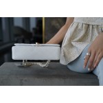 𝐂𝐇𝐀𝐍𝐄𝐋 Classic Flap France 🇫🇷 𝐇𝐚𝐚𝐬 Original Caviar 🐂 Original Lychee Pattern 🐂 Medium Size 🖤White