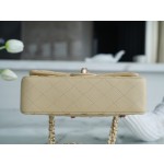 𝐂𝐇𝐀𝐍𝐄𝐋 Classic Flap Italy 🇮🇹 The 𝗚𝗥" Original Lambskin 🐑 Classic Mouth Flap Bag Small Light Almond 🔆