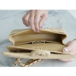 𝐂𝐇𝐀𝐍𝐄𝐋 Classic Flap Italy 🇮🇹 The 𝗚𝗥" Original Lambskin 🐑 Classic Mouth Flap Bag Small Light Almond 🔆