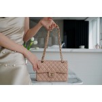 𝐂𝐇𝐀𝐍𝐄𝐋 Classic Flap Italy 🇮🇹 The 𝗚𝗥" Original Lambskin 🐑 Classic Mouth Flap Bag Small Milk Tea Apricot 🔆