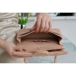 𝐂𝐇𝐀𝐍𝐄𝐋 Classic Flap Italy 🇮🇹 The 𝗚𝗥" Original Lambskin 🐑 Classic Mouth Flap Bag Small Milk Tea Apricot 🔆