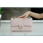 𝐂𝐇𝐀𝐍𝐄𝐋 Classic Flap France 🇫🇷 𝐇𝐇 𝐚𝐚𝐬 Original Caviar 🐂 Imported Channel Custom Calfskin Classic Flap Bag Cherry Blossom Pink 🌸