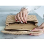 𝐂𝐇𝐀𝐍𝐄𝐋 Classic Flap France 🇫🇷 𝐇𝐚𝐚𝐬 Original Caviar🐂 Italian Channel Custom Calfskin Classic Mouth Flap Bag Medium Apricot