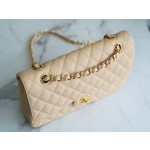 𝐂𝐇𝐀𝐍𝐄𝐋 Classic Flap France 🇫🇷 𝐇𝐚𝐚𝐬 Original Caviar🐂 Italian Channel Custom Calfskin Classic Mouth Flap Bag Medium Apricot