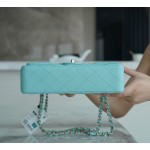 𝐂𝐇𝐀𝐍𝐄𝐋 Classic Flap France 🇫🇷 𝐇𝐇 𝐚𝐚𝐬 Original Caviar 🐂 Custom Calfskin Classic Flap Bag Medium Limited color 𝗧𝗶𝗳𝗳𝗳 𝗮𝗻𝘆 Blue🦋