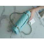 𝐂𝐇𝐀𝐍𝐄𝐋 Classic Flap France 🇫🇷 𝐇𝐇 𝐚𝐚𝐬 Original Caviar 🐂 Custom Calfskin Classic Flap Bag Medium Limited color 𝗧𝗶𝗳𝗳𝗳 𝗮𝗻𝘆 Blue🦋