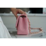 𝐂𝐇𝐀𝐍𝐄𝐋 Classic Flap Italy 🇮🇹 𝑰𝒏𝒄𝒂𝒔Original Washed Fetal Cow🐂 Washed Fetal Cow Big 𝒎𝒊𝒏𝒊 🌸Pink