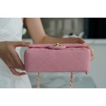 𝐂𝐇𝐀𝐍𝐄𝐋 Classic Flap Italy 🇮🇹 𝑰𝒏𝒄𝒂𝒔Original Washed Fetal Cow🐂 Washed Fetal Cow Big 𝒎𝒊𝒏𝒊 🌸Pink