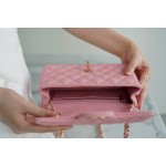 𝐂𝐇𝐀𝐍𝐄𝐋 Classic Flap Italy 🇮🇹 𝑰𝒏𝒄𝒂𝒔Original Washed Fetal Cow🐂 Washed Fetal Cow Big 𝒎𝒊𝒏𝒊 🌸Pink