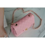 𝐂𝐇𝐀𝐍𝐄𝐋 Classic Flap Italy 🇮🇹 𝑰𝒏𝒄𝒂𝒔Original Washed Fetal Cow🐂 Washed Fetal Cow Big 𝒎𝒊𝒏𝒊 🌸Pink