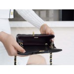 𝐂𝐇𝐀𝐍𝐄𝐋 Classic Flap France 𝐇𝐚𝐚𝐬Original Lychee Pattern🐂 Classic Flap Bag Fang Fatty🔆Black Gold🖤