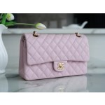 𝐂𝐇𝐀𝐍𝐄𝐋 Classic Flap France 🇫🇷 𝐇𝐇 𝐚𝐚𝐬 Original Caviar 🐂 Washed Tire Ox Medium 🐘Cherry Blossom Powder