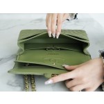 𝐂𝐇𝐀𝐍𝐄𝐋 Classic Flap France 🇫🇷 𝐇𝐇 𝐚𝐚𝐬 Original Caviar 🐂 Washed Tire Ox Medium 🐘Grass green