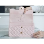 𝐂𝐇𝐀𝐍𝐄𝐋 Classic Flap France 🇫🇷 𝐇𝐚𝐚𝐬 Original Caviar🐂|Original Lychee Pattern🐂 Medium 🌸 Cherry Blossom Pink