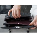 𝐂𝐇𝐀𝐍𝐄𝐋 Classic Flap France 🇫🇷 𝐇𝐚𝐚𝐬 Original Caviar🐂|Original Caviar🐂 Medium Black Silver🖤