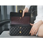 𝐂𝐇𝐀𝐍𝐄𝐋 Classic Flap France 🇫🇷 𝐇𝐚𝐚𝐬 Original Caviar🐂|Original Caviar🐂 Medium Black Gold🖤
