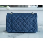 𝐂𝐇𝐀𝐍𝐄𝐋 Classic Flap washed cowhide is made from the most delicate newborn calves washed fetal cow small light blue 🌊