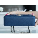 𝐂𝐇𝐀𝐍𝐄𝐋 Classic Flap washed cowhide is made from the most delicate newborn calves washed fetal cow small light blue 🌊