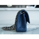 𝐂𝐇𝐀𝐍𝐄𝐋 Classic Flap washed cowhide is made from the most delicate newborn calves washed fetal cow small light blue 🌊