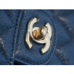 𝐂𝐇𝐀𝐍𝐄𝐋 Classic Flap washed cowhide is made from the most delicate newborn calves washed fetal cow small light blue 🌊