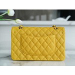 𝐂𝐇𝐀𝐍𝐄𝐋 Classic Flap washed cowhide is made from the most delicate newborn calves Washed fetal cow Medium Mango Yellow 🥭