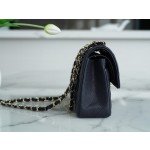 𝐂𝐇𝐀𝐍𝐄𝐋 Classic Flap washed cowhide is made from the most delicate newborn calves washed fetal cow small black and blue🪁