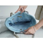 𝗖𝗛𝗔𝗡𝗘𝗟 𝟮𝟮𝗕 19𝑩𝑨𝑮 𝑻𝒐𝒕𝒆 Italy 🇮🇹 Level 1 [Box] Lambskin 🐑 Genuine Leather Blue