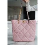 𝗖𝗛𝗔𝗡𝗘𝗟 𝟮𝟮𝗕 19𝑩𝑨𝑮 𝑻𝒐𝒕𝒆 Italy 🇮🇹 Level 1 [Box] Lambskin 🐑 Genuine Leather Cherry Blossom Pink