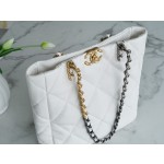 𝗖𝗛𝗔𝗡𝗘𝗟 𝟮𝟮𝗕 19𝑩𝑨𝑮 𝑻𝒐𝒕𝒆 Italy 🇮🇹 Level 1 [Box] Lambskin 🐑 Genuine Leather White