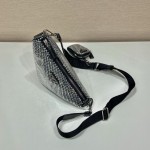 𝐏𝐑𝐀𝐃𝐀 Triangle bag with glitter diamonds 1BH190