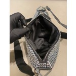 𝐏𝐑𝐀𝐃𝐀 Triangle bag with glitter diamonds 1BH190