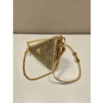𝐏𝐑𝐀𝐃𝐀 Triangle bag with glitter diamonds 1BH190