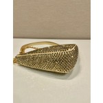 𝐏𝐑𝐀𝐃𝐀 Triangle bag with glitter diamonds 1BH190