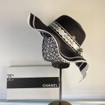 [Chanel Chanel] 2023 new straw wavy sunshade straw hat with ruffles 🤩 beach style, simple and elegant