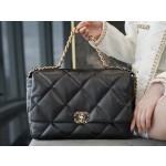 𝗖𝗛𝗔𝗡𝗘𝗟 ❶❾ 𝗕𝗔𝗚 Original Lambskin Series ❥ Genuine Leather ❥𝒎𝒂𝒙𝒍𝒍 Large ❥ Classic Black